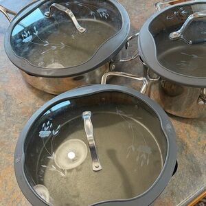 Princess House Culanario Series cookware.  Good used condition.  Wear on inside.